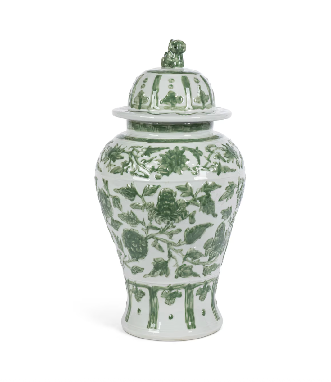 Embossed Floral Ginger Jar