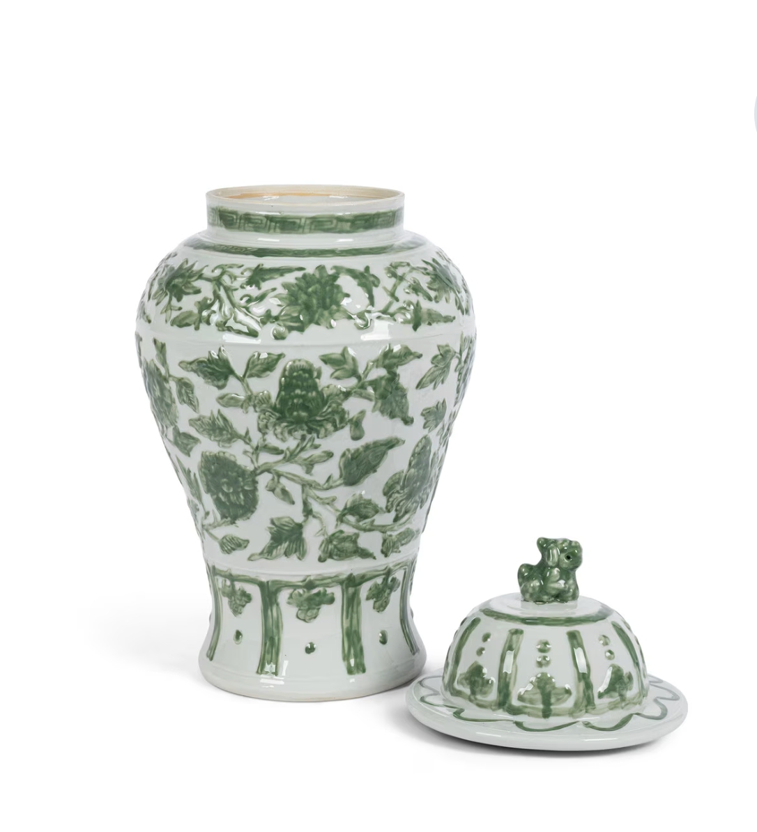 Embossed Floral Ginger Jar