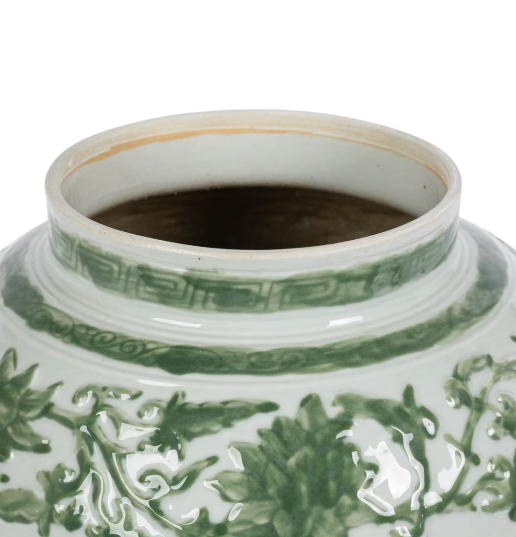 Embossed Floral Ginger Jar