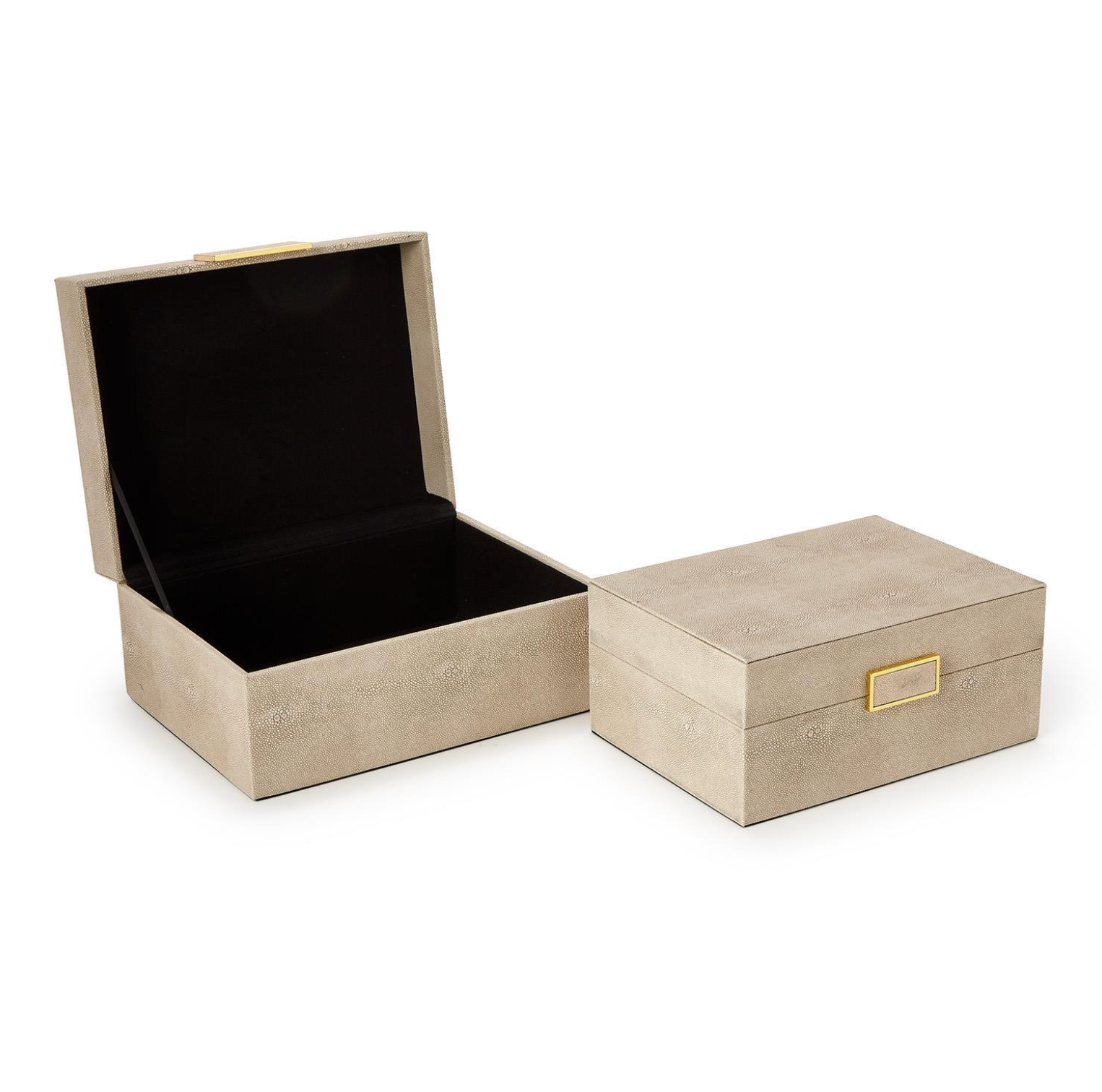 Cream Shagreen Nesting Boxes