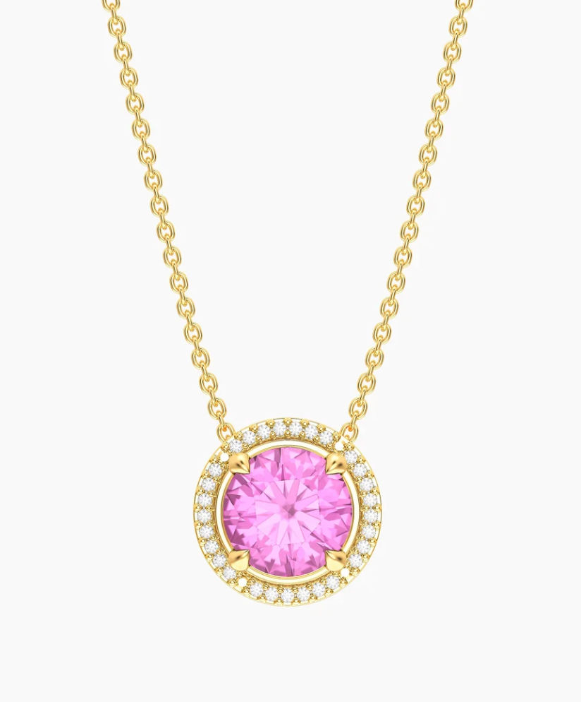 Gold Birthstone Pendant Necklace