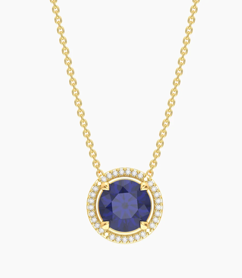 Gold Birthstone Pendant Necklace