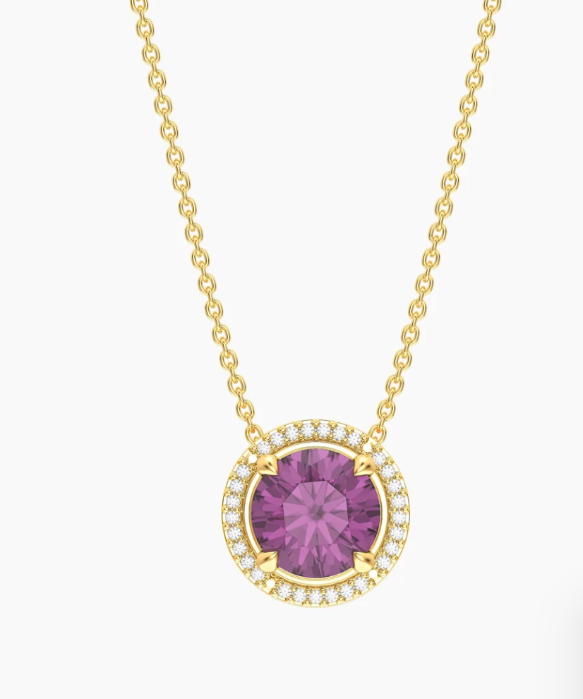 Gold Birthstone Pendant Necklace