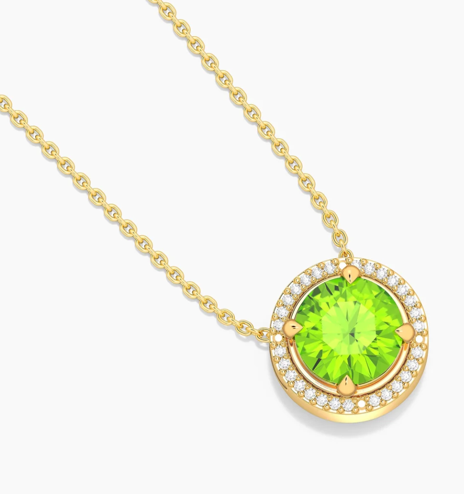 Gold Birthstone Pendant Necklace