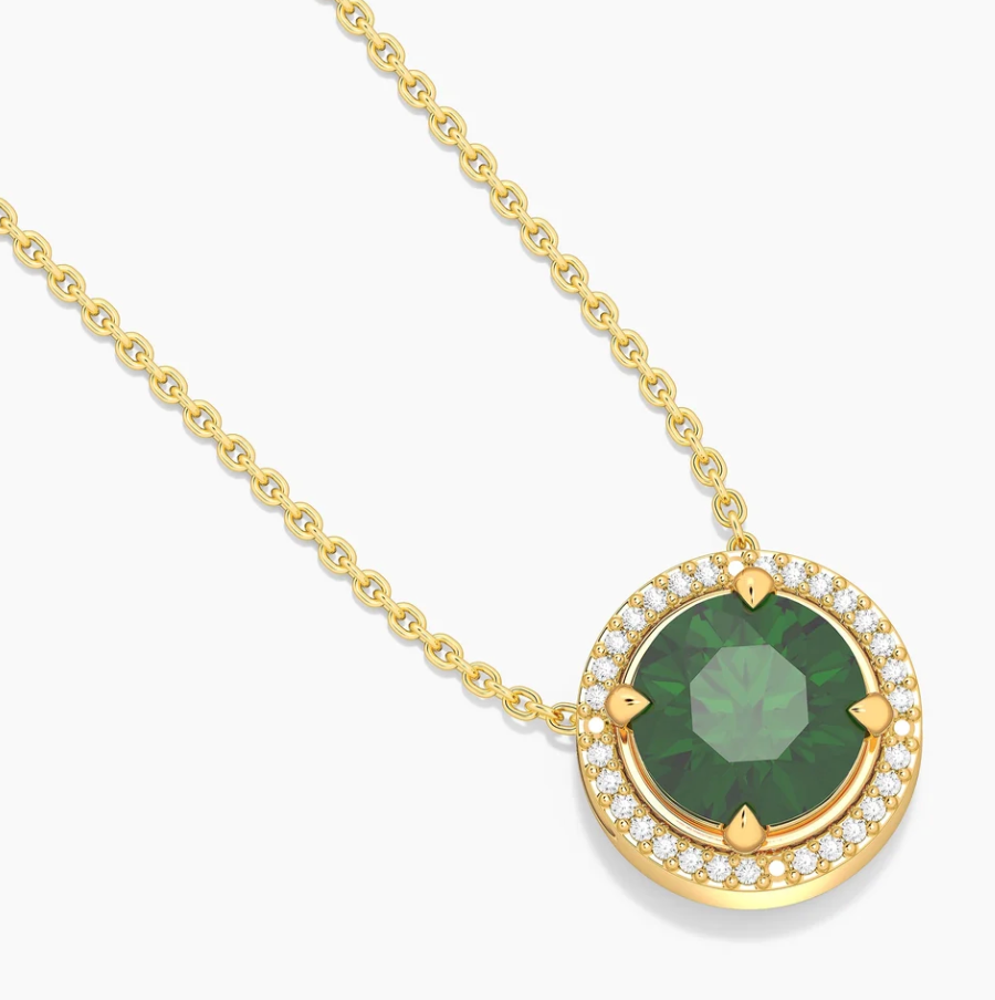 Gold Birthstone Pendant Necklace