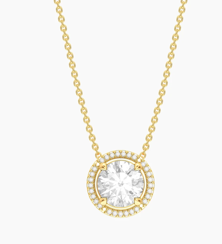 Gold Birthstone Pendant Necklace