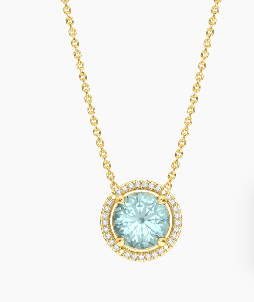 Gold Birthstone Pendant Necklace