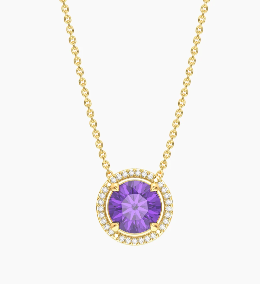 Gold Birthstone Pendant Necklace