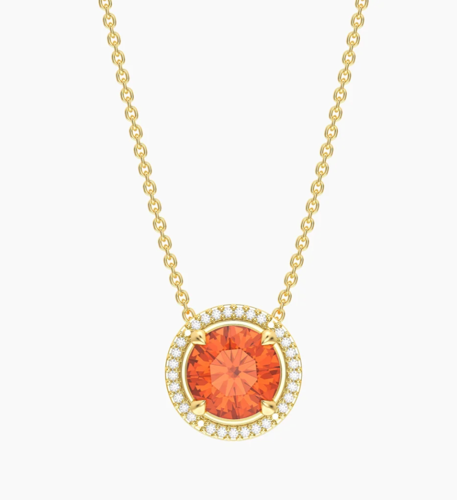 Gold Birthstone Pendant Necklace