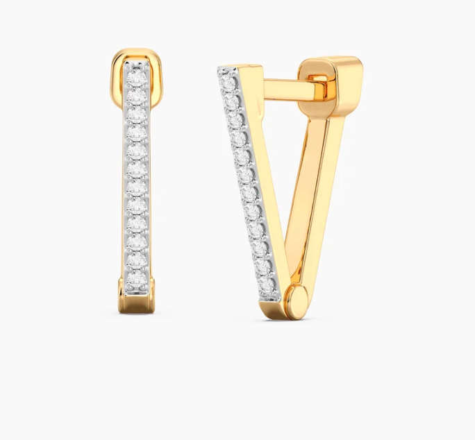 Wishbone V-Shaped Huggie Earrings