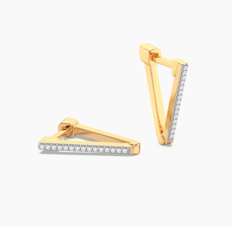 Wishbone V-Shaped Huggie Earrings