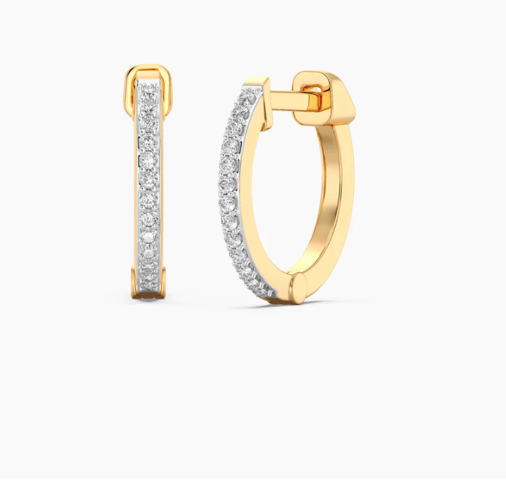 Ella Stein Classic Pave Diamond Huggie Earrings