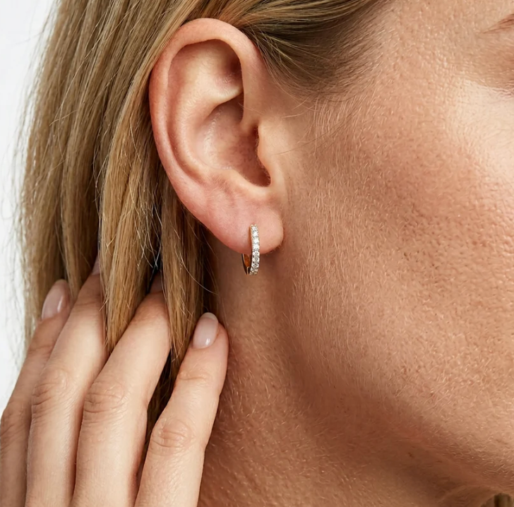 Ella Stein Classic Pave Diamond Huggie Earrings
