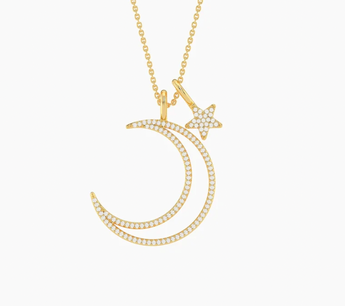 Ella Stein Crescent Moon & Star Pendant Necklace