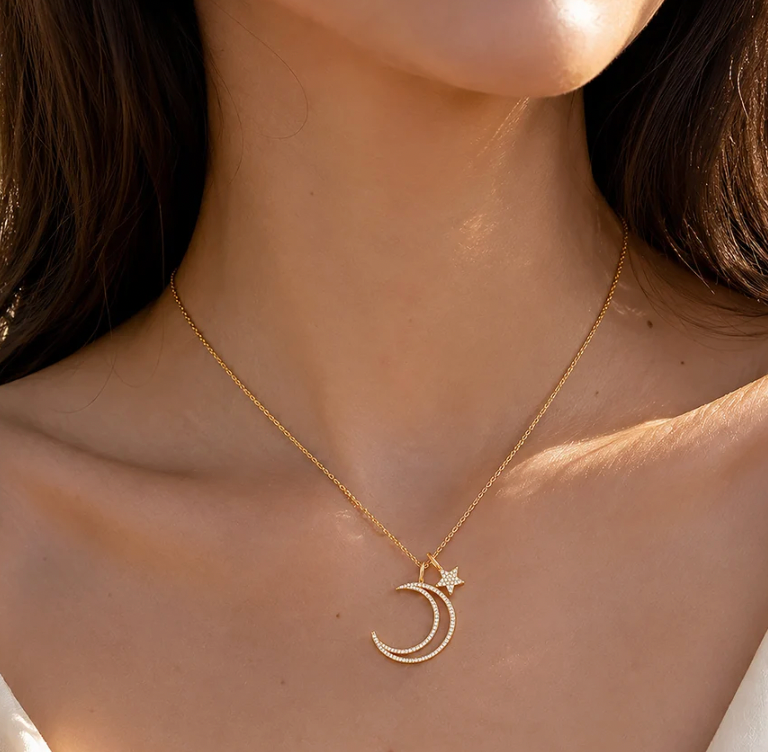 Ella Stein Crescent Moon & Star Pendant Necklace