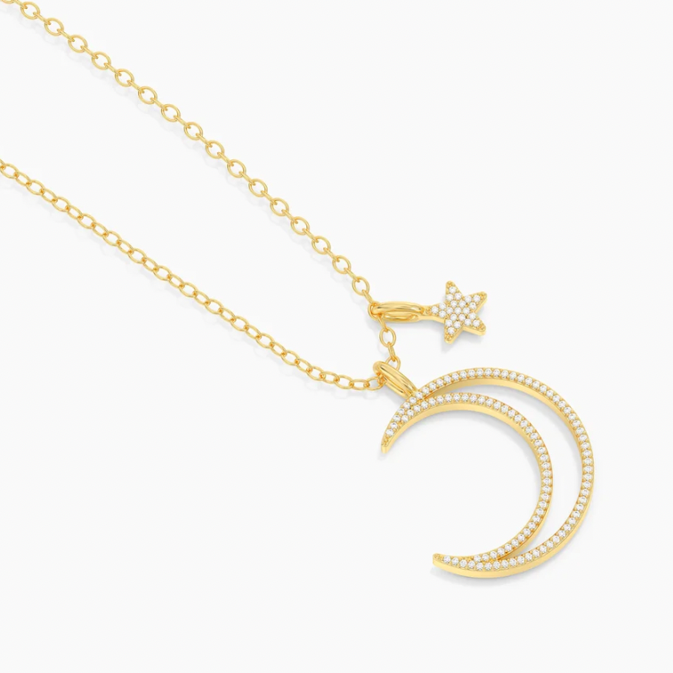 Ella Stein Crescent Moon & Star Pendant Necklace