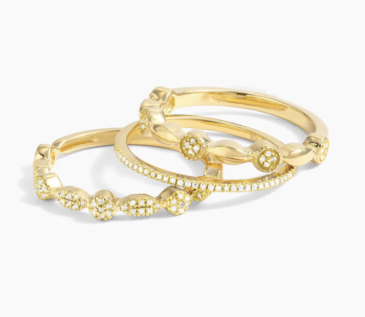 Ella Stein Shiny Three Ring Stack