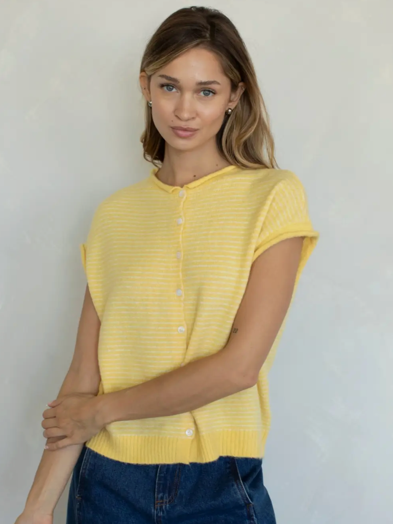 Lynnette Stripe Cap Sleeve Cardi