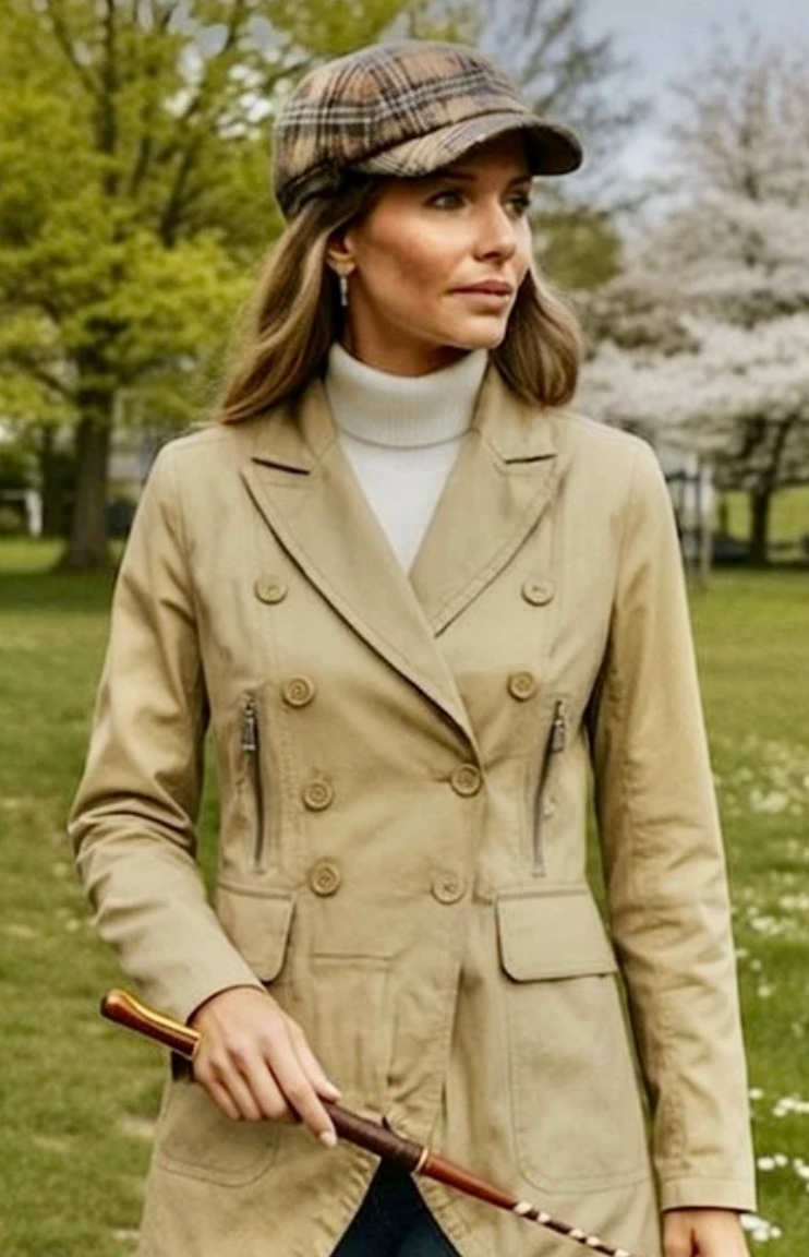 Amber Doubled Breasted 3/4 Length Jacket w adjusted belt