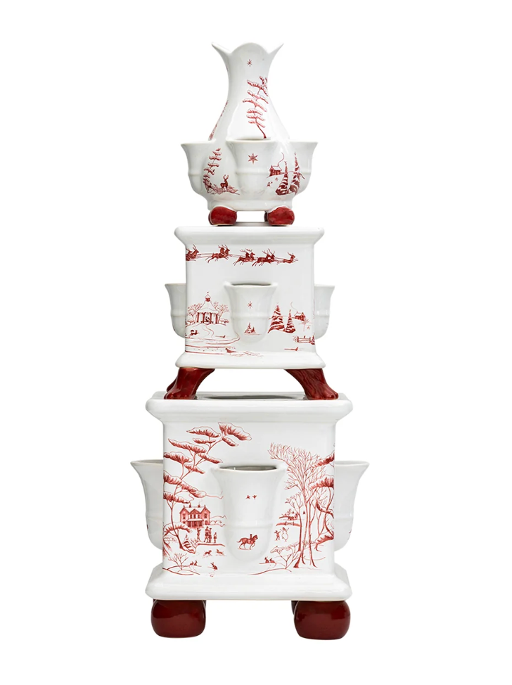 Country Estate Winter Frolic Tulipiere Tower
