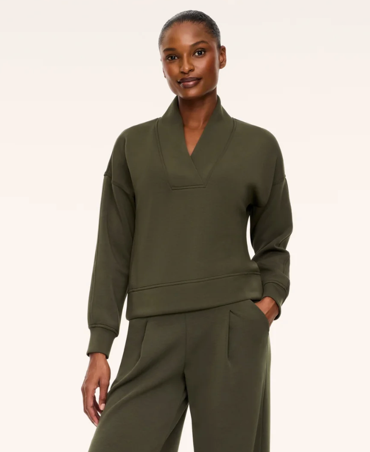SPANX AirEssentials V-Neck Long Sleeve - Monstera