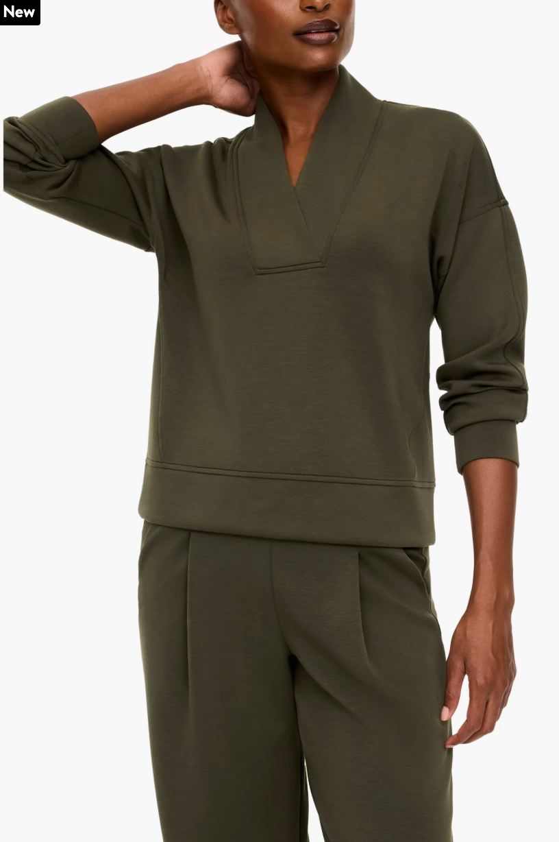 SPANX AirEssentials V-Neck Long Sleeve - Monstera