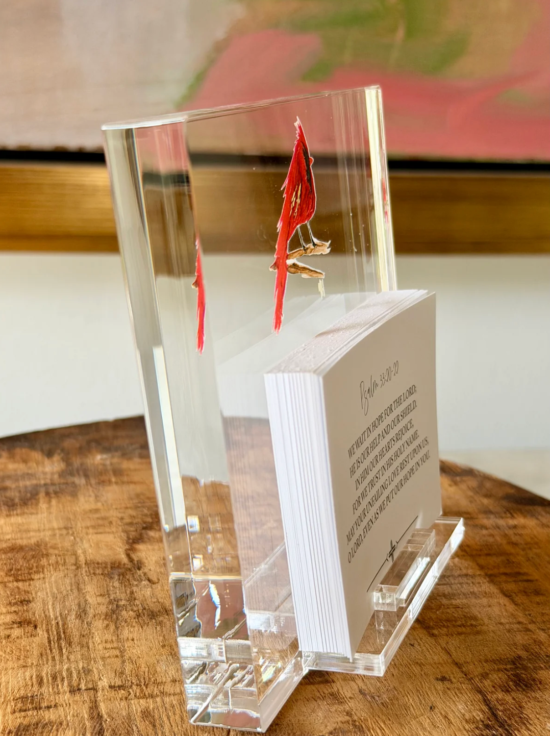 Debra Hewitt Scripture Stand with Cardinal