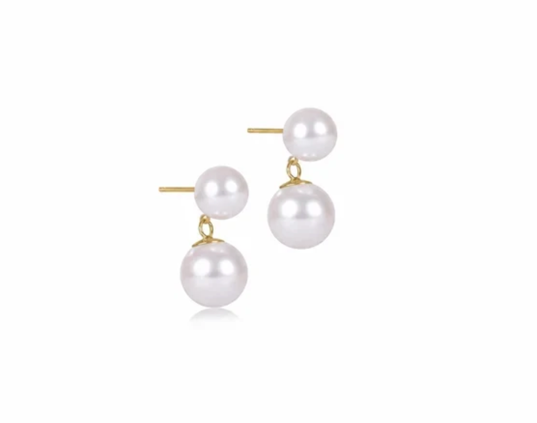 E Newton Classic Pearl Ball Drop Stud