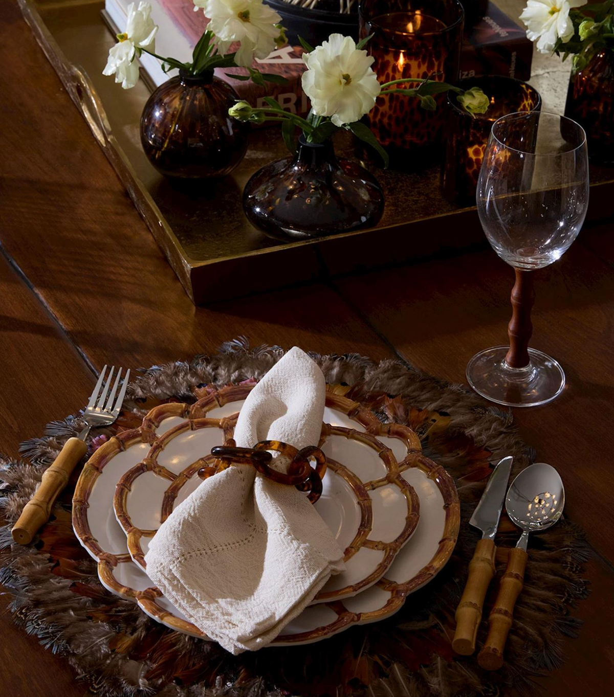 Pheasant Feather Placemats - Set of 4