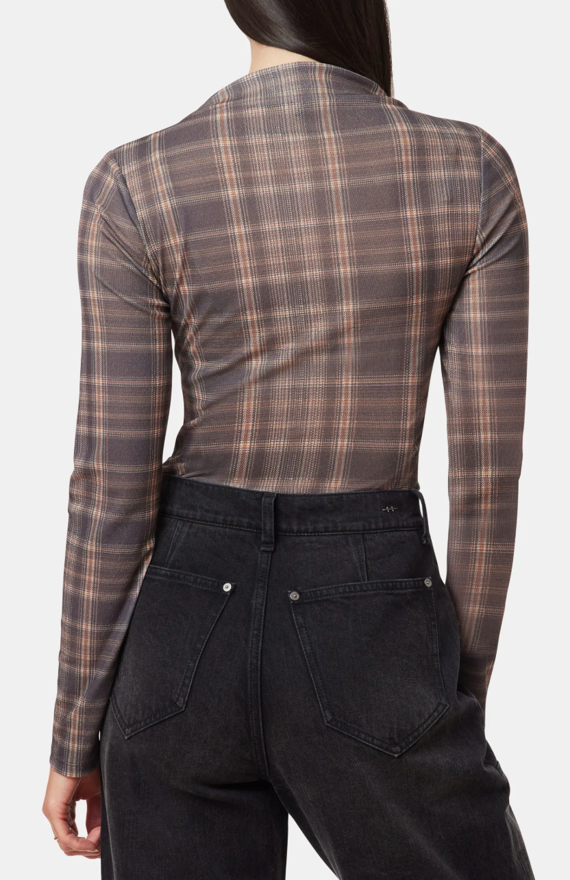 Habitual Plaid Turtleneck Top