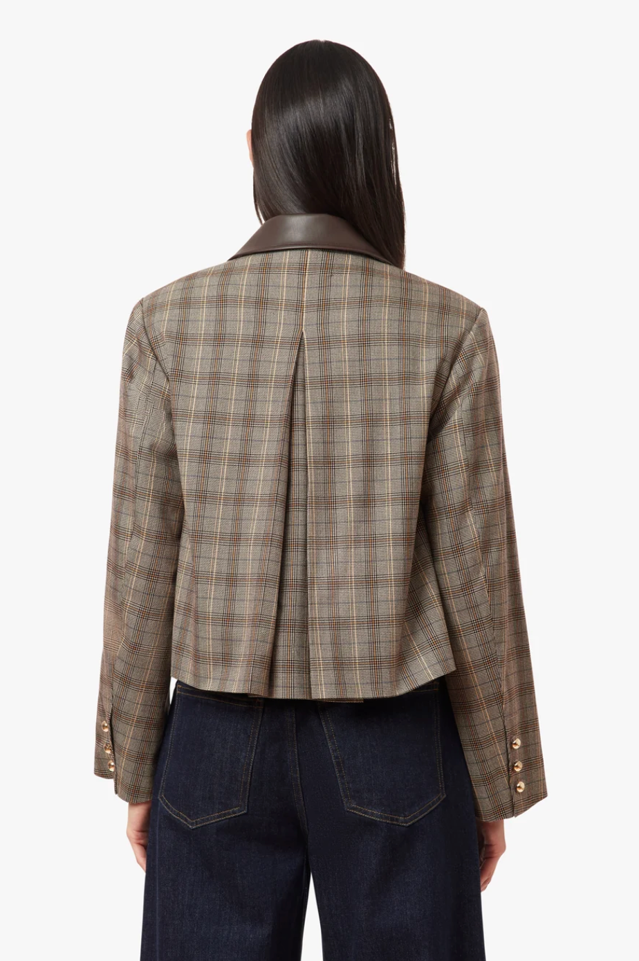 Habitual Houndstooth Check Swing Jacket