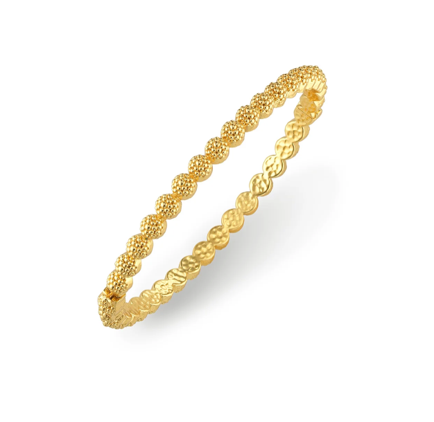 Berry Eternity Petite Hinged Gold Bangle