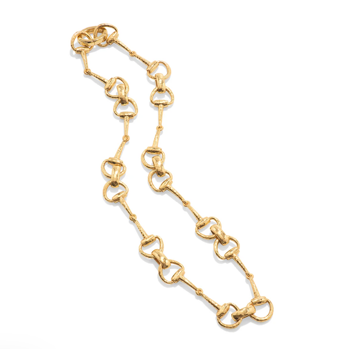 Equestrian Snaffle Bit Gold Chain Necklace 20"