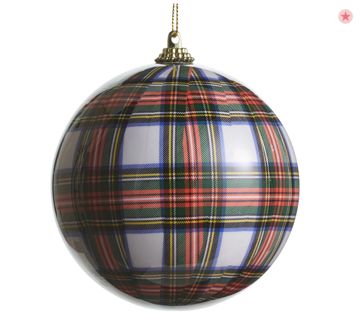White Plaid Ornament