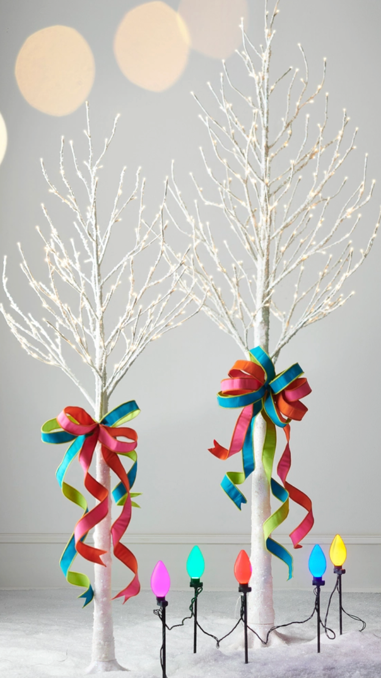 Lighted White Iced Tree