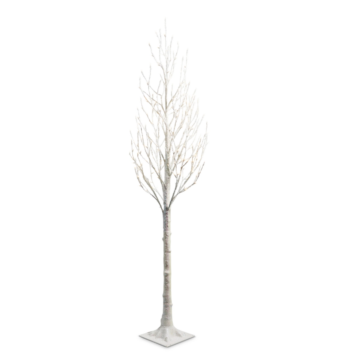 Lighted White Iced Tree
