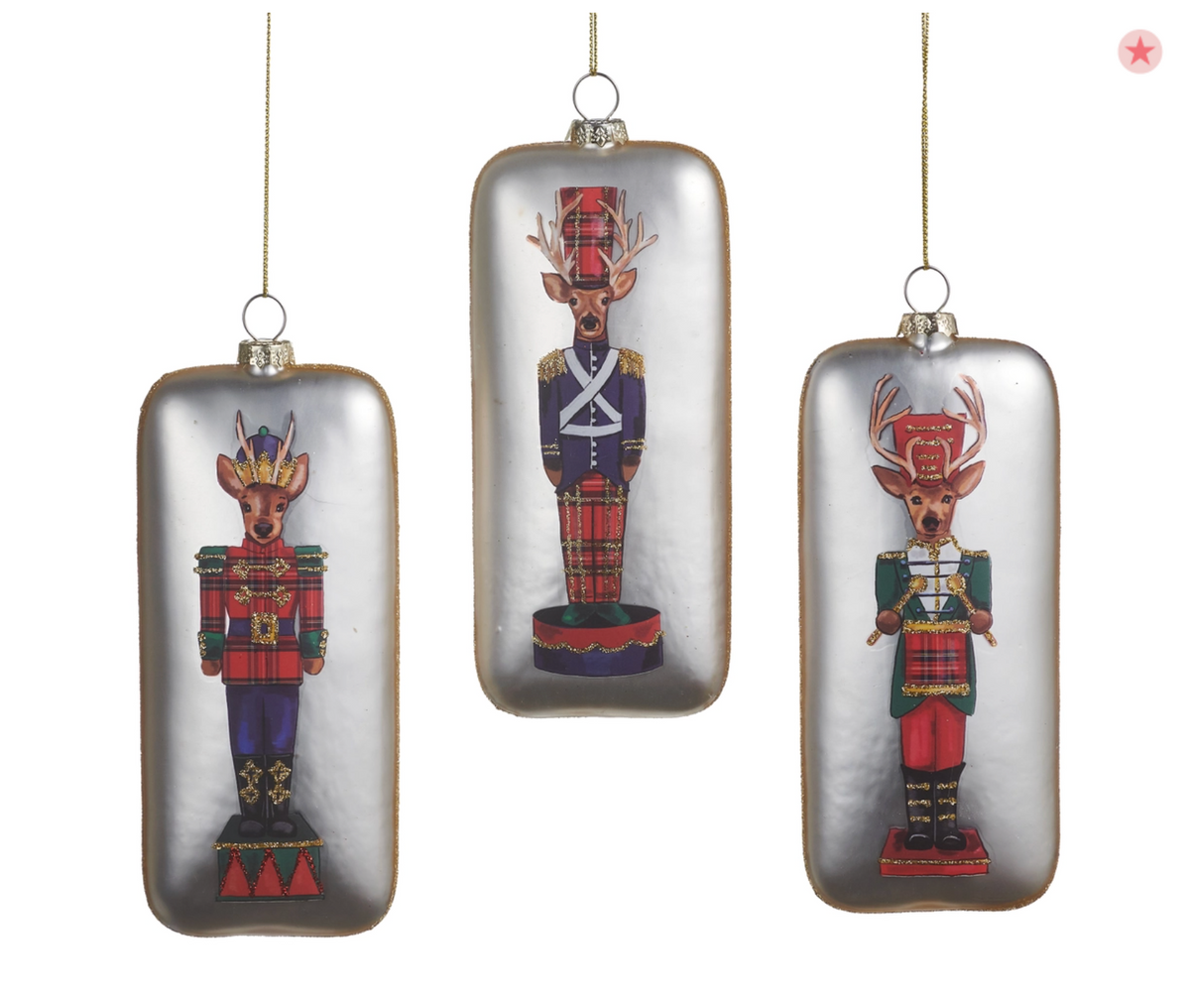 Deer Nutcracker Rectangle Ornament