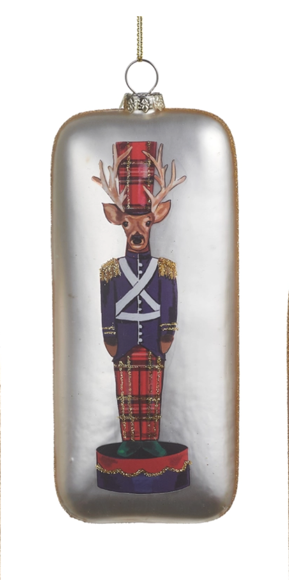 Deer Nutcracker Rectangle Ornament