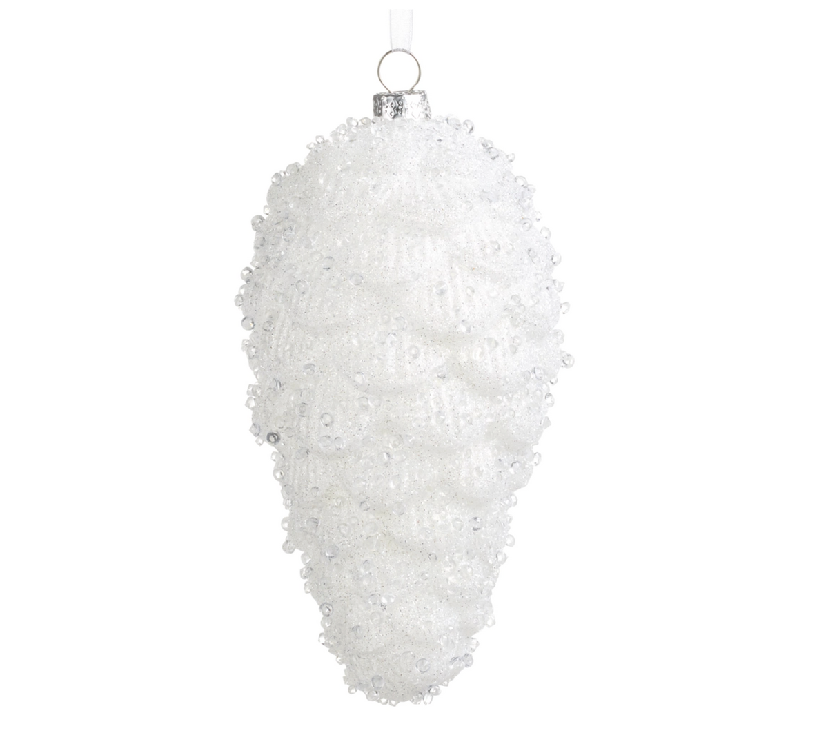 White Crystal Pinecone Ornament