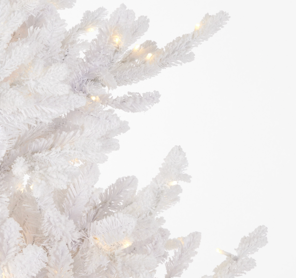 9' Pre-Lit Flocked Pure White Spruce Tree