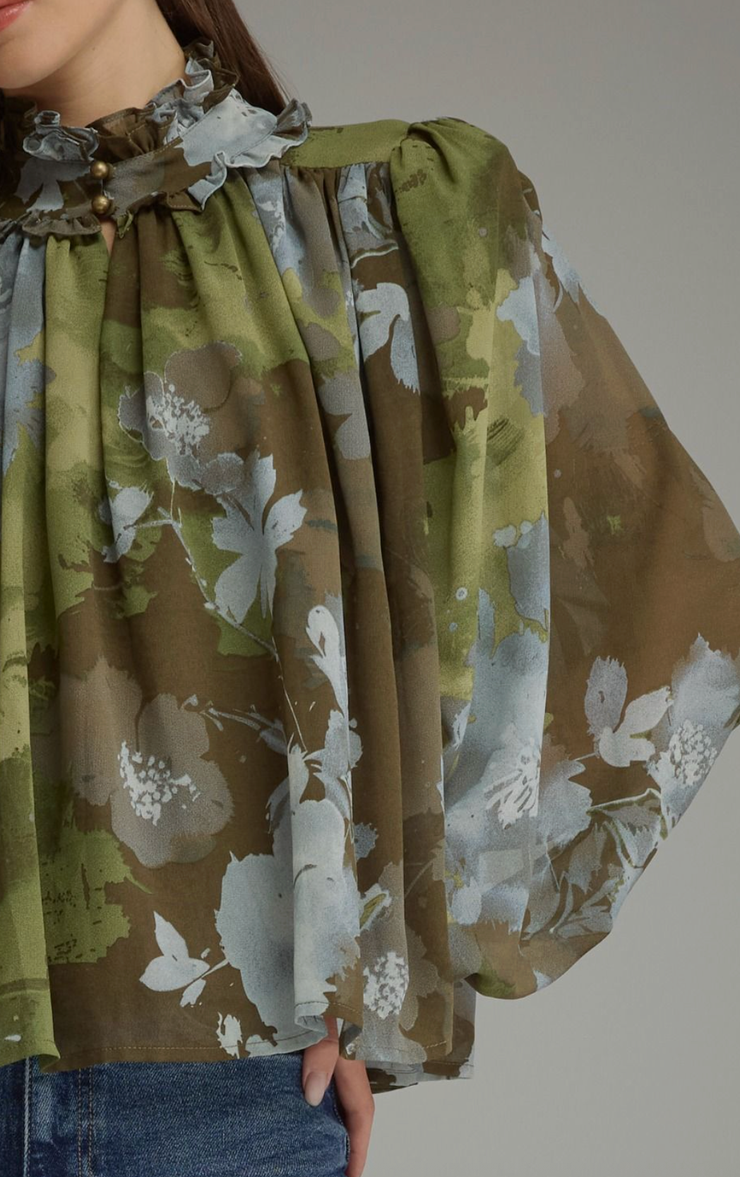 Olive Bloom Blouse
