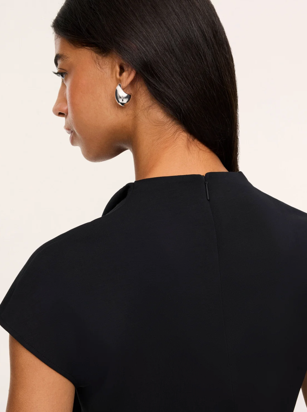 SPANX AirEssentials Draped Cowl Neck Jumpsuit - Very Black