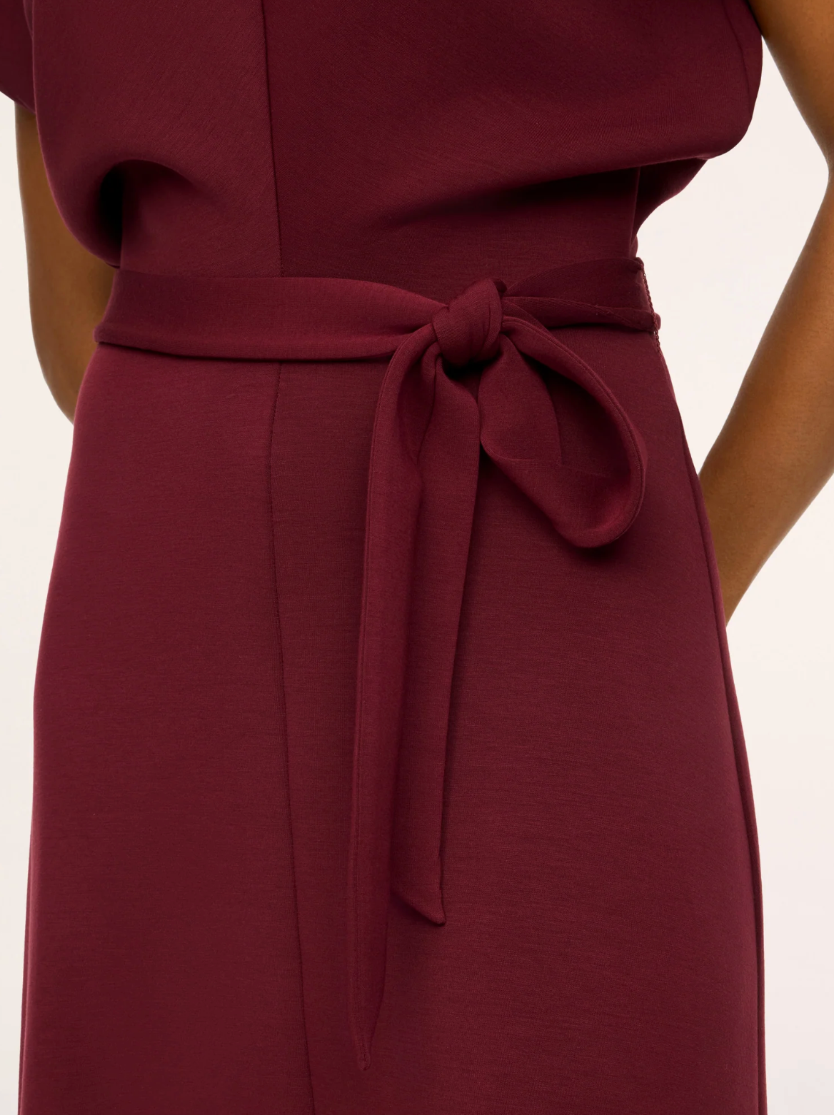 SPANX AirEssentials Draped Tie Waist Maxi Dress - Vino