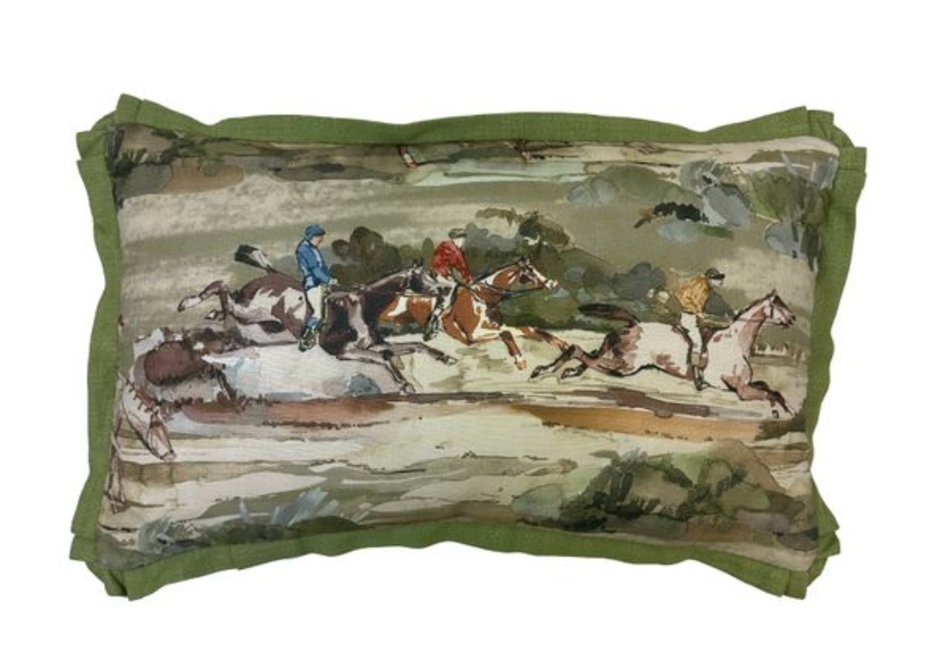 Morning Gallop Linen Antique Pillow