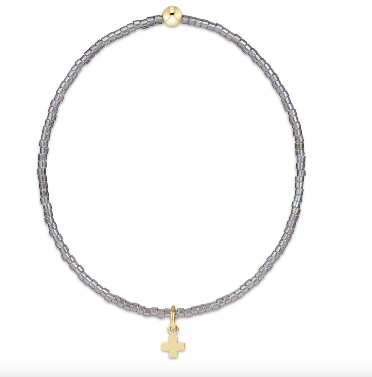 E Newton Hope Classic Morning Mist Bracelet - Signature Cross Small Gold Charm