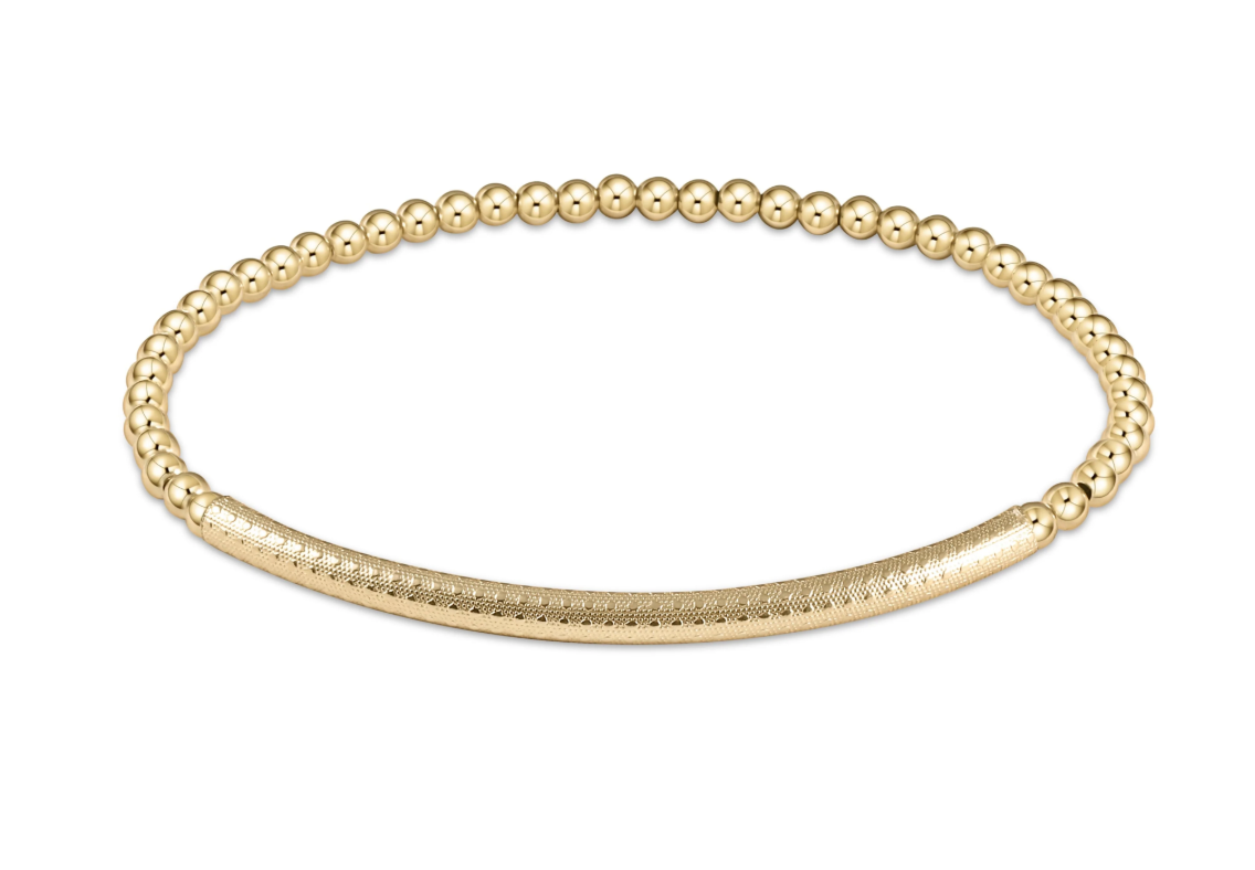 Bliss Bar Textured Gold 3mm Bracelet
