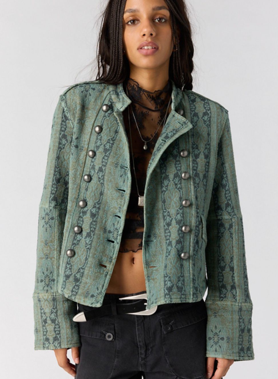 Lotty Jacquard - Steel Sea