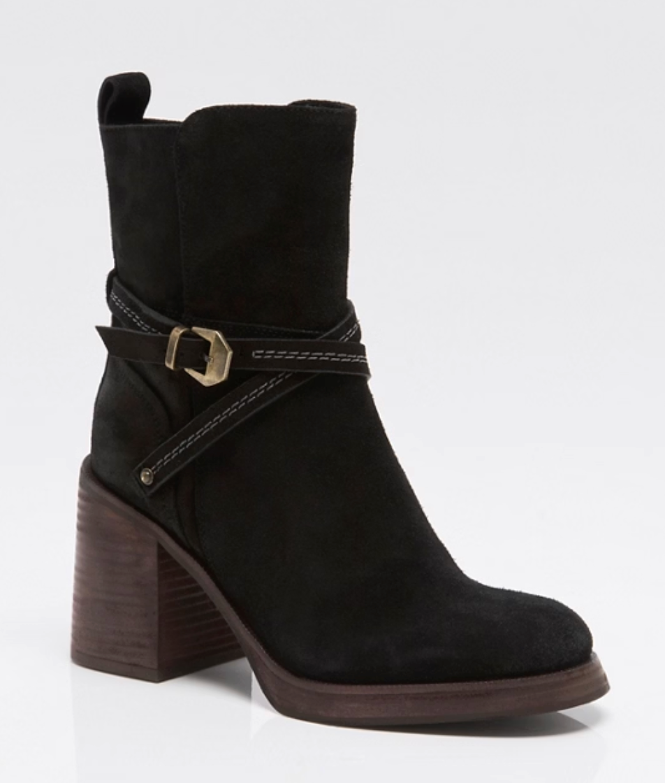 Landry Platform Boot - Black Oiled Suede