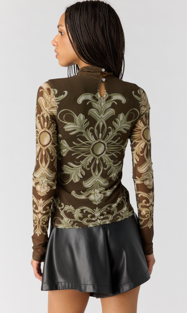 Free People Jessa Long Sleeve - Olive Combo