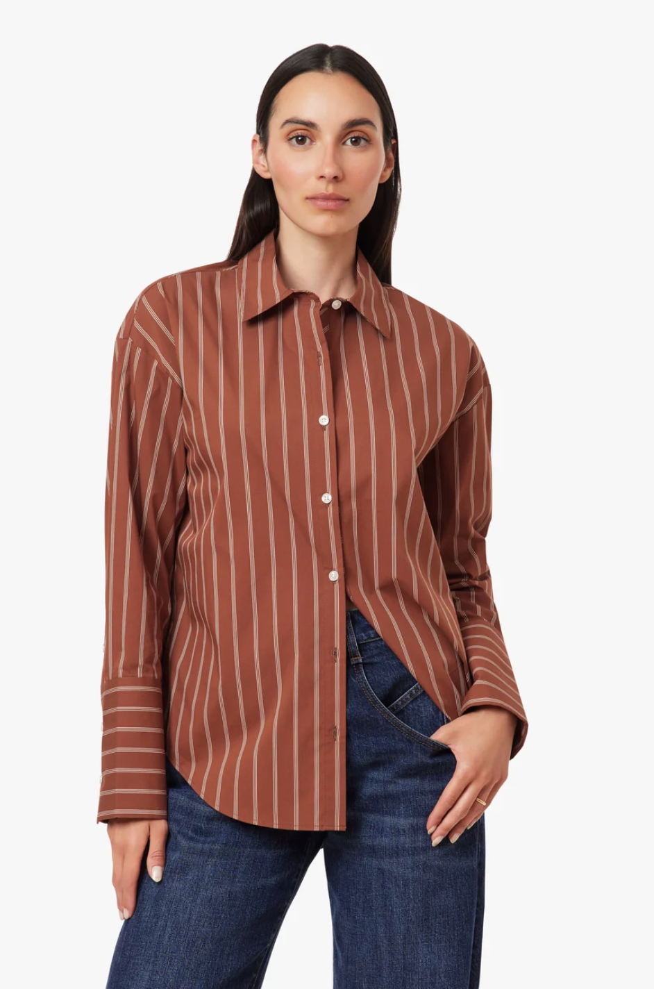 Tie Back Poplin Shirt - Tortoise Shell